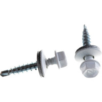 Кровельная саморез Tech-Krep КР сверло 4,8х28 RAL-9003 ярко-белый 300 шт, ведро 127872