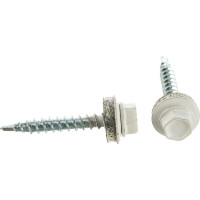 Кровельный саморез Tech-Krep КР сверло 4,8х35 RAL-9003 ярко-белый 60 шт, коробка с окном 124645