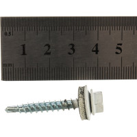 Кровельный саморез Tech-Krep КР сверло 4,8х35 RAL-9003 ярко-белый 60 шт, коробка с окном 124645