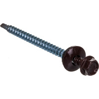 Кровельный саморез Tech-Krep КР сверло 4,8х70 RAL-8017 шоколадно-коричневый 30 шт, коробка с окном 125560