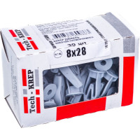 Дюбель-анкер Бабочка, полипропилен 8х28, 30шт - коробка Tech-Krep 111489