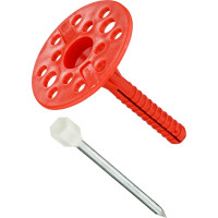 Дюбель для теплоизоляции с металлическим гвоздём с термоголовкой 10х80, 50шт - пакет Tech-Krep 124471