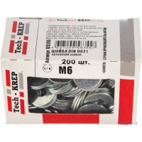 Кузовная оцинкованная шайба DIN9021 М6 200шт - коробка Tech-Krep 105265