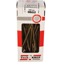 Универсальный саморез Tech-Krep 100х5,0 мм 100 шт желтый, коробка с окном 102268