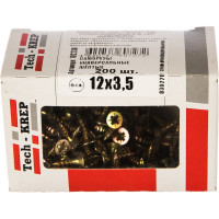 Универсальный саморез Tech-Krep 12х3,5 мм 200 шт желтый, коробка с окном 102230