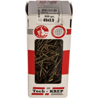 Универсальный саморез Tech-Krep 45х3,5 мм 200 шт желтый, коробка с окном 102237