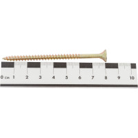 Универсальный саморез Tech-Krep 80х5,0 мм 100 шт желтый, коробка с окном 102266