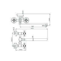 Смеситель для ванны OLIVE'S GIRONA 01221GR с длинным изливом