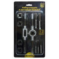 Набор плашек и метчиков 12шт Berger BG BG12TDS