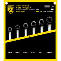 Набор гнуто-накидных ключей 6шт Berger BG BG1083