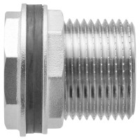 Штуцер MPF врезка в бак (емкость) с прокладкой 1" латунь MPF ИС.071268