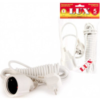 Сетевой одноместный удлинитель, с з/к, 250В, 16А, 5м LUX У-161-05 4606400419716