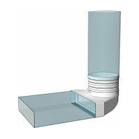 Соединитель угловой плоского воздуховода с круглым 60х120/D100 ERA 612СК10КП 210-057