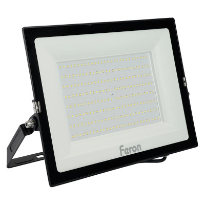 Светодиодный прожектор Feron LL-924 2835 SMD 200W 6400K IP65 AC220V/50Hz, черный с матовым стеклом 29499