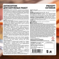 Антисептик PROSEPT EXTERIOR для наружных работ концентрат 1:19, 5 л 002-5