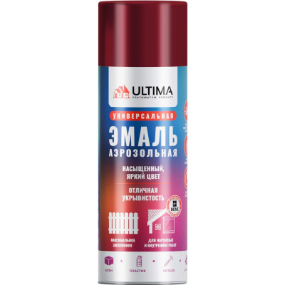 Аэрозольная краска ULTIMA RAL 3003 вишневый, универсальная 520 мл ULT023