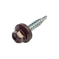 Кровельный саморез Саморезик 4,8х19 RAL8017 коричневый шоколад 250шт SKRAL8017-4,8х19-250