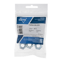 Гайка DIN934 шестигранная оцинкованный М12 10 шт Zitar 103028