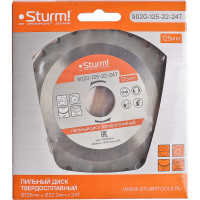 Диск пильный по дереву 125х22.2, 24 зуба Sturm 9020-125-22-24T
