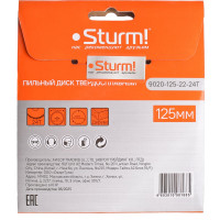 Диск пильный по дереву 125х22.2, 24 зуба Sturm 9020-125-22-24T