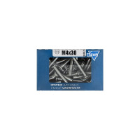 Винт DIN965 с потайной головкой оцинкованный М4x30 мм, 120 шт, коробка с окном Zitar 105236