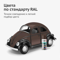 Аэрозольная краска в баллончике KUDO высокопрочная алкидная универсальная глянцевая RAL 8017 коричневая KU-1012