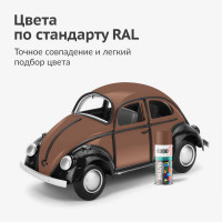 Аэрозольная краска в баллончике KUDO высокопрочная алкидная универсальная глянцевая RAL 8002 какао KU-1023