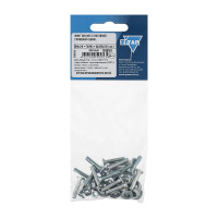 Винт с потайной головкой DIN965 оцинкованный М4x20 мм, в комплекте с гайкой и шайбой, 20 шт в пакете Zitar 114059