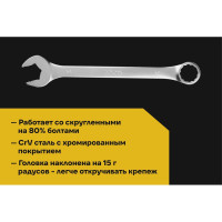 Комбинированный ключ 24мм Inforce, Сталь Cr-V, профессиональный, 06-05-23