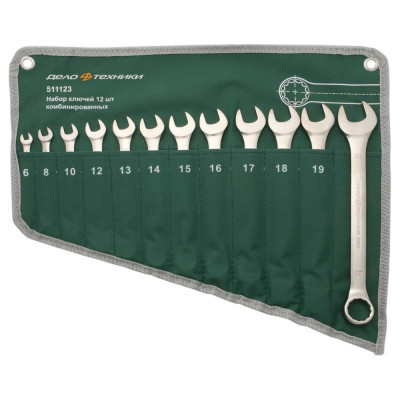 Набор ключей Дело Техники комбинированных (ЕВРО), 12 штук, планшет тетрон. 511123