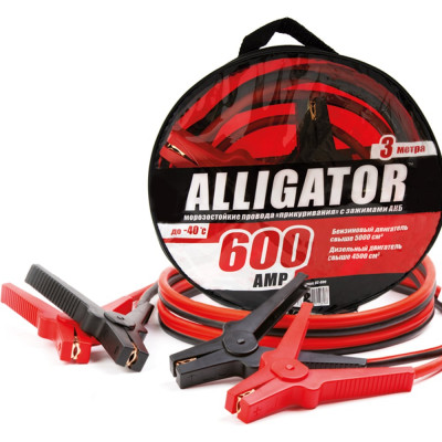 Морозостойкие провода прикуривания с брезентовой сумкой (100 CCA, 600 А, длина 3 м) ALLIGATOR BC-600