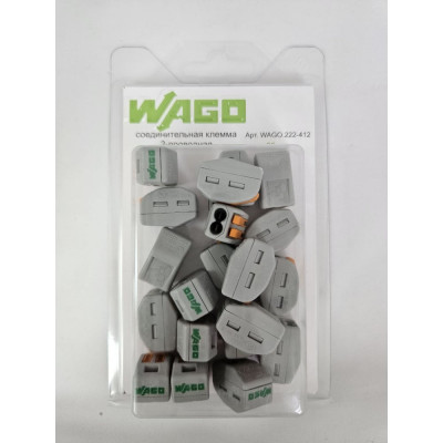 Соединительная клемма WAGO 2-х проводная 222-412 20 шт. 2530