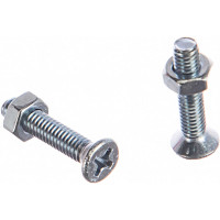 Винт с потайной головкой DIN965 оцинкованный М4x20 мм, в комплекте с гайкой и шайбой, 20 шт в пакете Zitar 114059