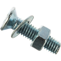 Винт с потайной головкой DIN965 оцинкованный M5x20 мм, в комплекте с гайкой и шайбой, 12 шт в пакете Zitar 114062