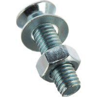 Винт с потайной головкой DIN965 оцинкованный M5x20 мм, в комплекте с гайкой и шайбой, 12 шт в пакете Zitar 114062