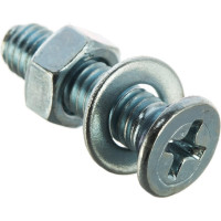 Винт с потайной головкой DIN965 оцинкованный M5x20 мм, в комплекте с гайкой и шайбой, 12 шт в пакете Zitar 114062