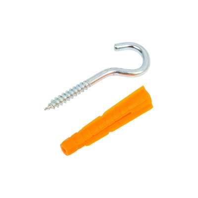 Шуруп-полукольцо 4x30 мм с универсальным дюбелем 6,0x36 мм, 2 шт в пакете Zitar 114328