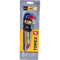 Шестигранные ключи Torx, T10-T50 мм, набор 9 шт. TOPEX 35D969