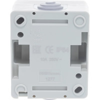 Проходной выключатель с подсветкой, 1 клавиша UNIVersal Аллегро IP54, серый 1277