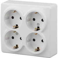 Розетка ЭРА Эксперт 11-2211-01 4х2P+E Schuko со шторками, 16АХ-250В, ОУ, белый Б0020709