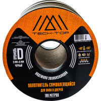 Уплотнитель (черный, D 9х8 мм, бухта 100 м) TECH-TOP 026-0003 53926