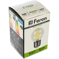 Светодиодная лампа FERON 5W 230V E27 4000K, LB-61 25582