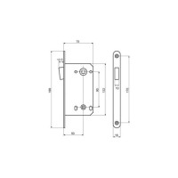 Сантехническая магнитная защелка Ренц PALOMA, межосевое расстояние 90 мм, бронза античная INMagn 2090 AB