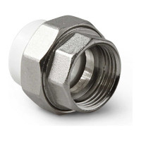 Комбинированная разъемная муфта (американка) PRO AQUA PP-R ВР белая d-20 мм 3/4" PA20010b