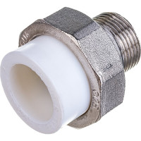 Комбинированная разъемная муфта (американка) PRO AQUA PP-R НР белая d-25 мм 3/4" PA21014b