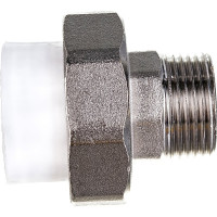 Комбинированная разъемная муфта (американка) PRO AQUA PP-R НР белая d-25 мм 3/4" PA21014b