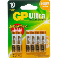 Алкалиновые батарейки Ultra Alkaline 15А AA - 4+2 шт. GP 15AU4/2-CR6 Ultra