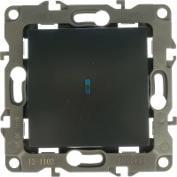 Выключатель с подсветкой ЭРА 12-1102-05 10АХ-250В, IP20, антрацит Б0014637