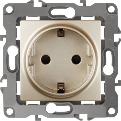 Розетка ЭРА 12-2102-04 2P+E Schuko со шторками, 16A-250В, IP20, шампань Б0014690