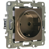 Розетка ЭРА 12-2102-13 2P+E Schuko со шторками, 16A-250В, IP20, бронза Б0019324